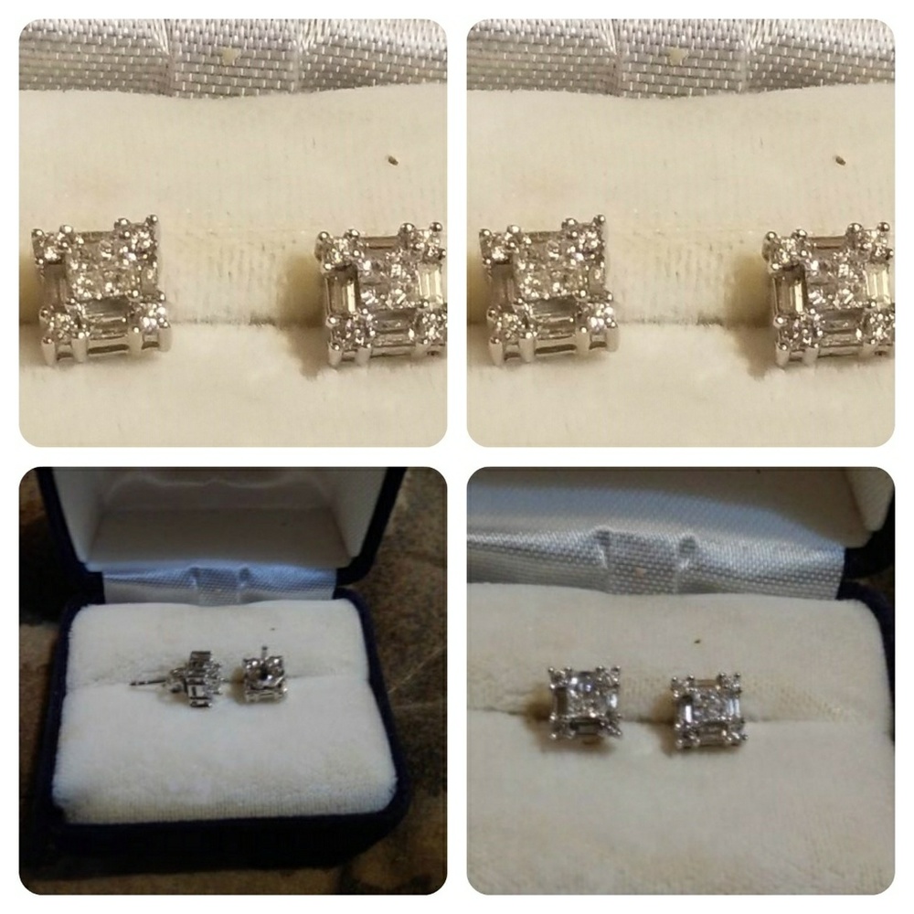 Diamond Earrings 10kt White Gold  1/2 tcw